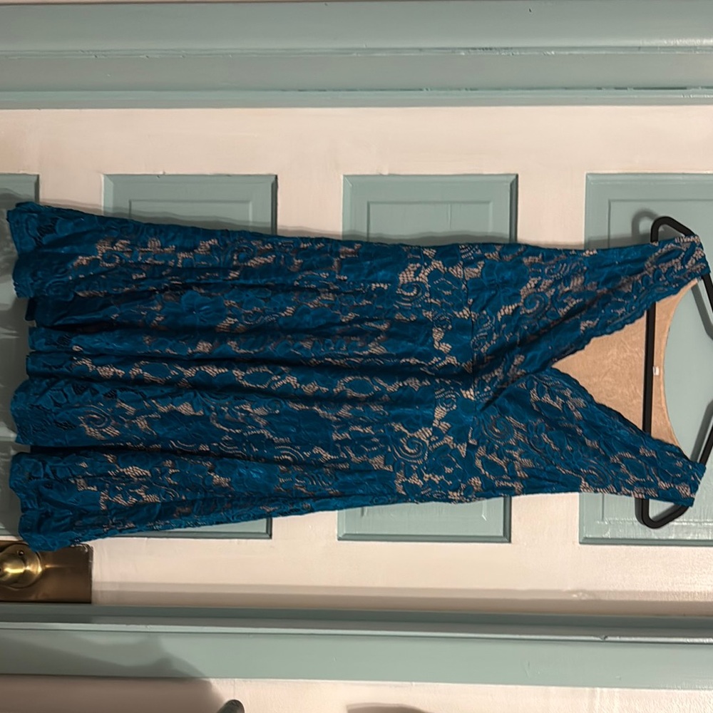Amazon Blue Sleeveless V-neck Sundress